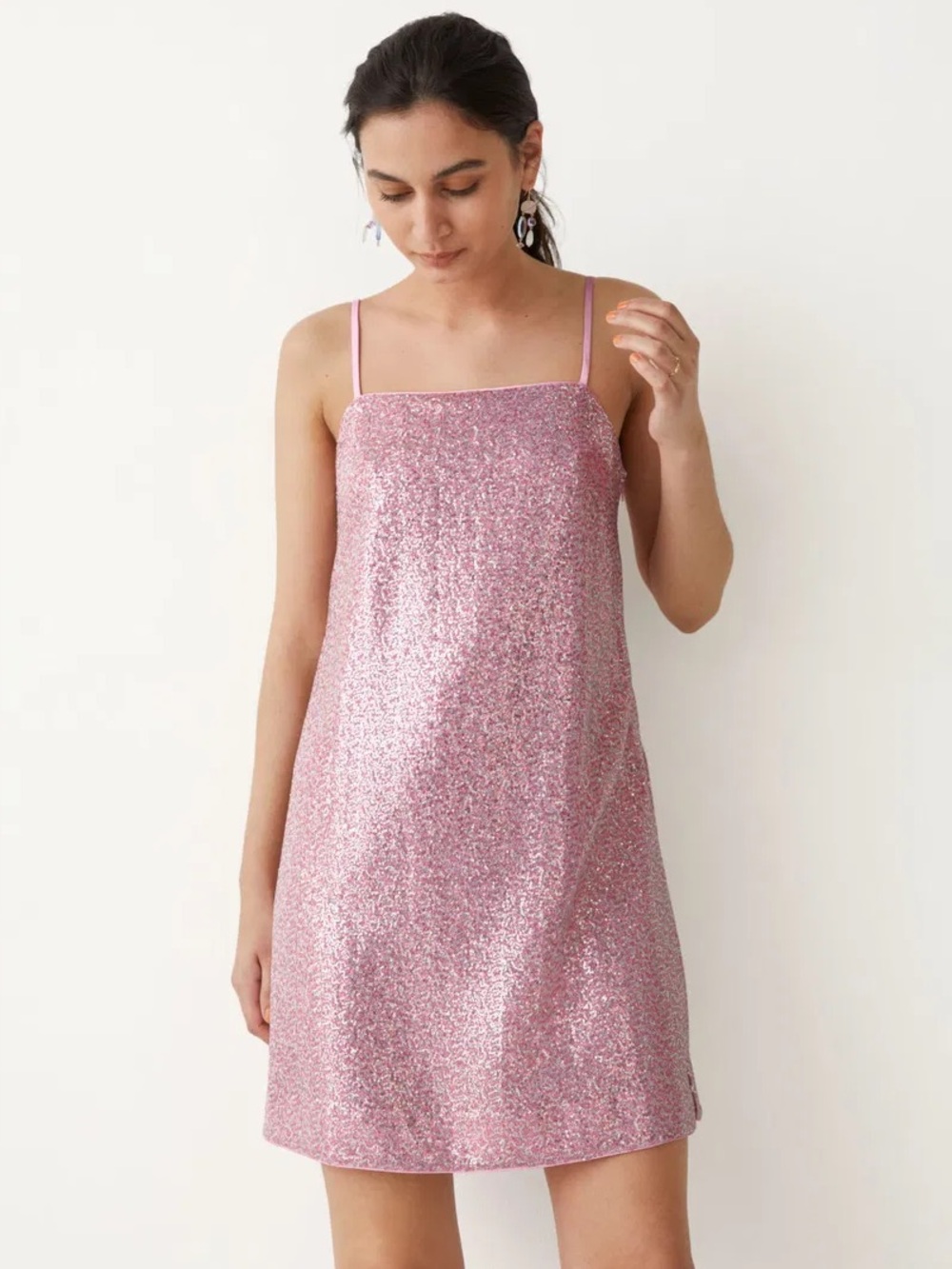 & Other Stories Strappy Sequin Mini Dress